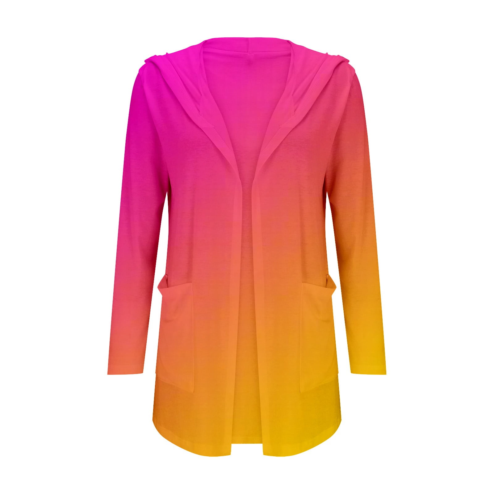 Clearance Fnapos Women's Autumn And Winter Gradient Thin Mid Length