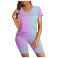 Clearance Fnapos sets for women womens short sleeve tops Two Outfits