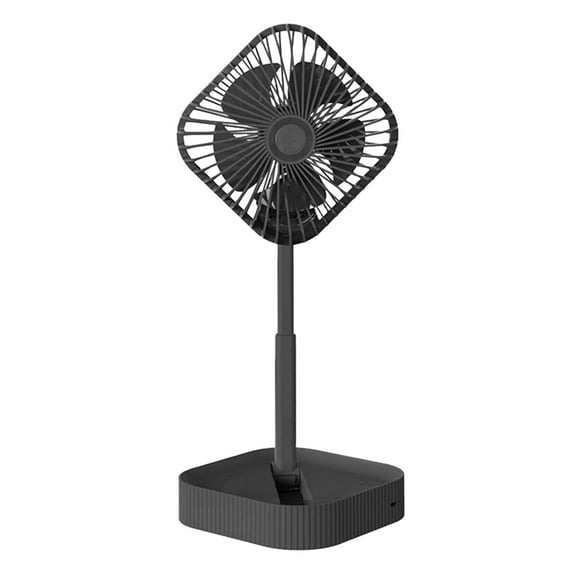Hvmvliv Foldable Fan Pedestal Fan for Office Standing Fan Foldable Desk Fan Wireless 1200Mah Rechargeable Battery 3 Speed Quiet Fan for Home Black