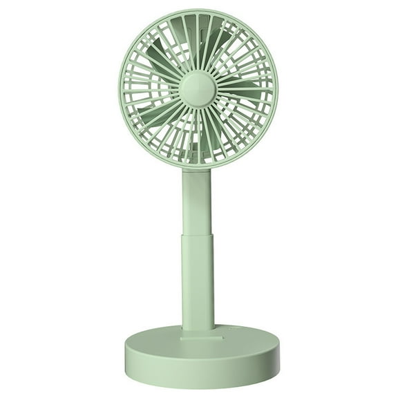 Hvmvliv Foldable Fan Vertical Telescopic Fan Mini Desktop Fan 3 Speeds Wind Summer Coolings Fan for Indoor/Outdoor Green
