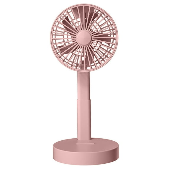 Hvmvliv Foldable Fan Vertical Telescopic Fan Mini Desktop Fan 3 Speeds Wind Summer Coolings Fan for Indoor/Outdoor Pink