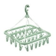 thumbnail image 1 of Clearance! Folding Hanging Hanger 32 Clips Multi Functional Windproof Socks Clip Clothes Hanger Household Plastic Clothes Socks Clothes Hanger Laundry Clothes Hanger Shower Drying Rack 1x Storage Rack, 1 of 4