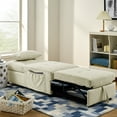 thumbnail image 1 of Clearance! Folding Ottoman Sleeper Sofa Bed, 4 in 1 Function, Work as Ottoman, Chair ,Sofa Bed and Chaise Lounge for Small Space Living, Begie (44”&nbsp;x 26”&nbsp;x 33”H), 1 of 1