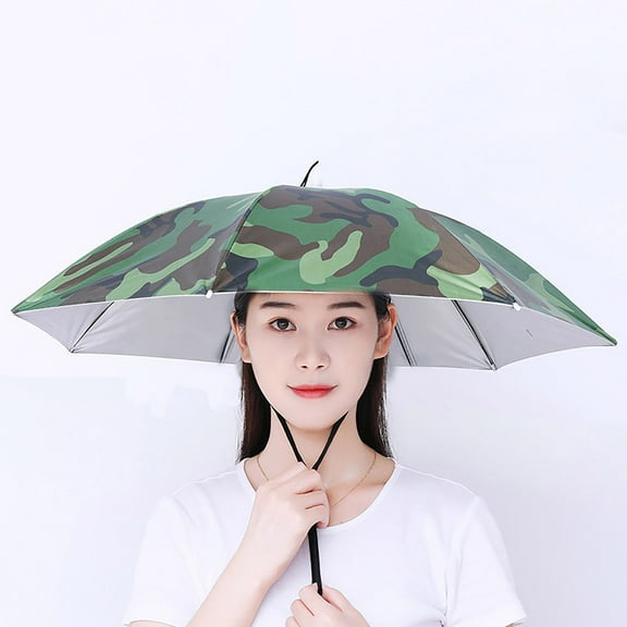 Folding Umbrella Hat - 27" Diameter Head Umbrella - Adjustable for Men Women - Ideal for UV Shield,Rain Defense,Baseball Fun,Gardening Adventures Headwear for Outdoor Hiking