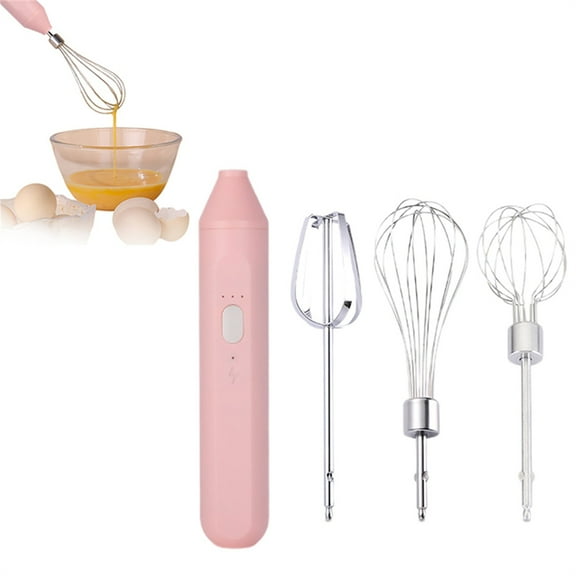 Clearance Food Blender under $10,Mini Hand Mixer Handheld Kitchen Mixer Egg Beater USB Rechargeable Hand Mixer For Baking Cake Egg White Yeast Dough Include 3 Stainless Whisk