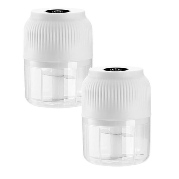 Clearance Food Blender under $15 Electric Garlic Chopper Meat Grinder Portable Mini Food Processor Vegetable Masher With Type C Charging Garlic Masher Mincer For Onions Meat 300ML (White)