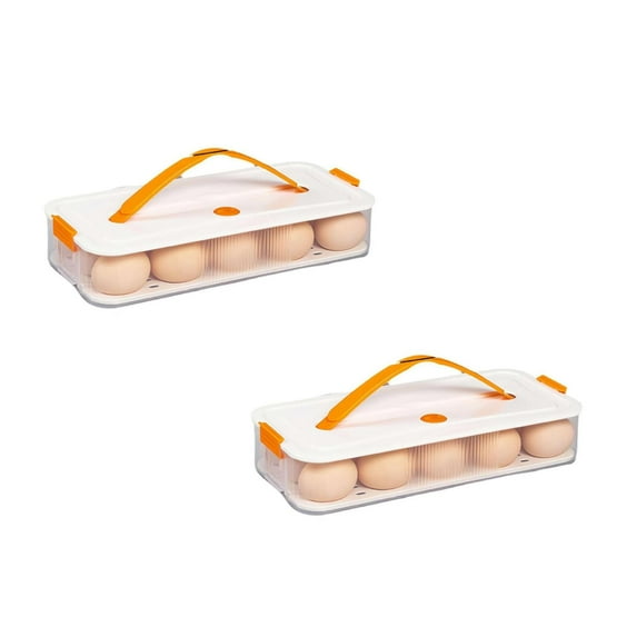 Clearance Food Storage under $15 Deviled Egg Containers With Lid Plastic Deviled Egg Tray With Handle For Eggs And Dumplins Clear Storage Egg Platter For Devil Egg Fridge Stackable Portable Egg