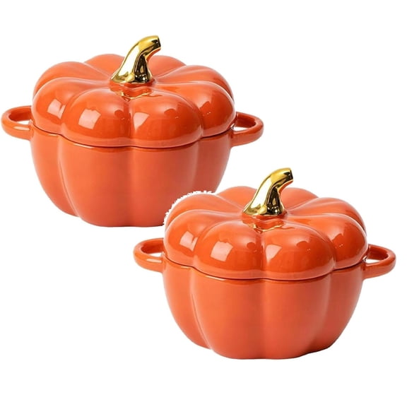 Clearance Food Storage under $20 Oven Pumpkin Bowls Ceramic Pumpkin Pots For Cooking Pumpkin Dutch Oven Pot With Lid Mini Pumpkin Soup Bowls For Home Thanksgiving Halloween