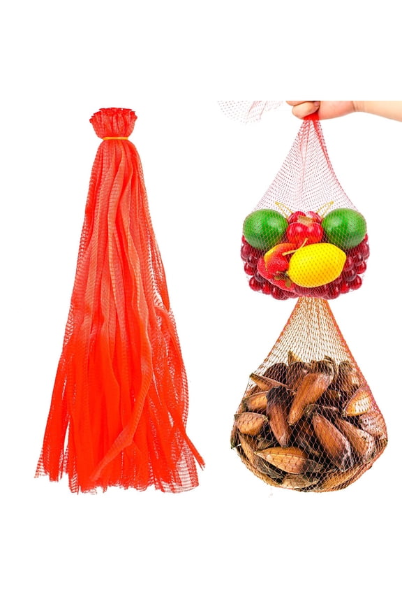 Clearance Food Storage under $5,50/100/200 PCS Produce Mesh Bags 24" Reusable Mesh Seafood Cooking Boil Bags Fruit Vegetable Storage Mesh Netting Bag Washable For Toys Onion Potato Garlic