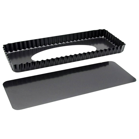 Clearance Food Storage under $5,Detachable Rectangular Baking Pan 35CM×11CM Non Stick Fluted Tray With Removable Base Ideal For Baking Quiches And More Construction