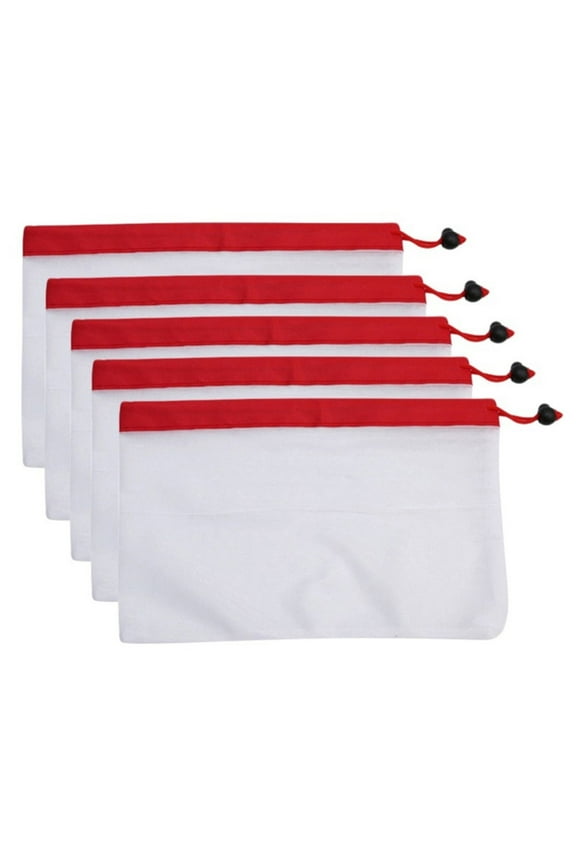 Clearance Food Storage under $5 Reusable Produce Bags 5Pcs Washable Mesh Bags With Drawstring Vegetable Bag For Fruit Grocery Shopping Storage And Toys