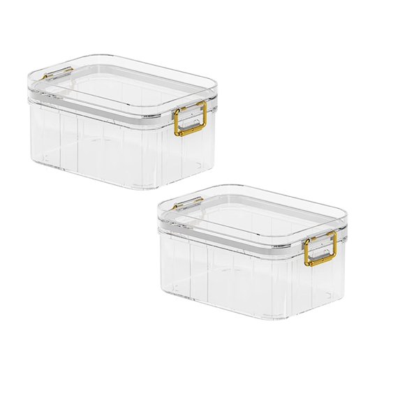 Clearance Food Storage under $7 4 Size Single Clear Plastic Storage Jars Vacuum Proof Fresh Storage Airtight Jars Kitchen Airtight Jars With Lids Proof Crispers Freezer Bag Storage Organizer Air