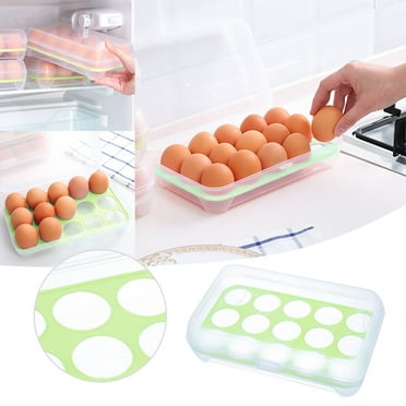 Clearance Food Storage under $7 Kitchen Supplies Refrigerator Egg Storage Box 15 Grid Portable Picnic Egg Storage Box Plastic Egg Box Travel Egg Storage Container
