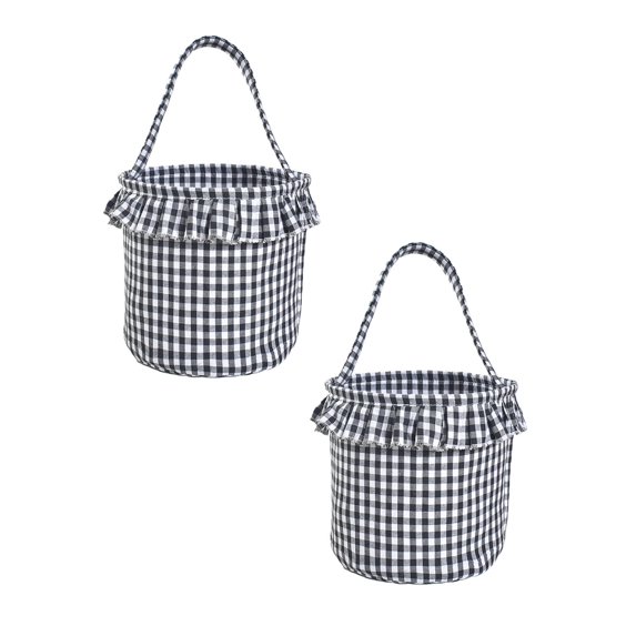 Clearance Food Storage under $10 Halloween Gingham Tote Basket New Jute Canvas Bucket Halloween Decoration Gifts 2PC