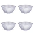 thumbnail image 1 of Clearance Food Storage under $20 Stackable Square Plastic Bowl With Lid Salad Bowl For Meal Prep Kitchen Supply, 1 of 5