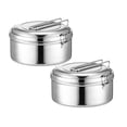 thumbnail image 1 of Clearance Food Storage under $20 Stainless Camping Bowls With Locking Lid Camping Cook Pot Folding Handle Round Lunch Box Stainless Camping Pot, 1 of 9