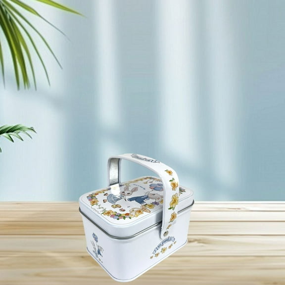Clearance Food Storage under $5,Handheld Tin Box Cookie Can Rabbit Pattern Candy Baking Packaging Packaging Box Wrist Box Red Rabbit Cake