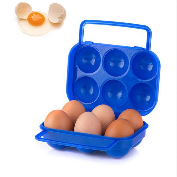 Clearance Food Storage under $5 Handle Eggs Box Holder Plastic Portable Storage 6 Container Egg Case Folding Kitchen，Dining & Bar
