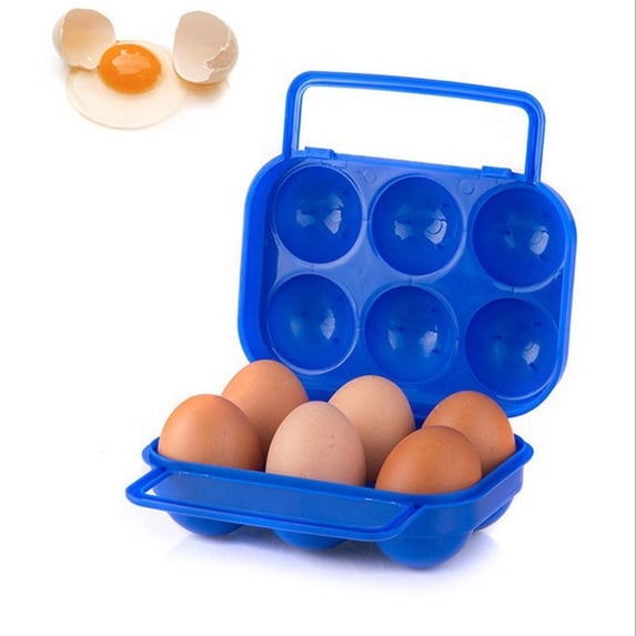 Clearance Food Storage under $5 Handle Eggs Box Holder Plastic Portable Storage 6 Container Egg Case Folding Kitchen,Dining & Bar