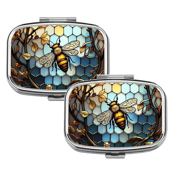 Clearance Food Storage under $6 Vintage & Tree Pattern Box 1 Count Portable 2 Grid Storage Box Box For Home School Outdoor Travel