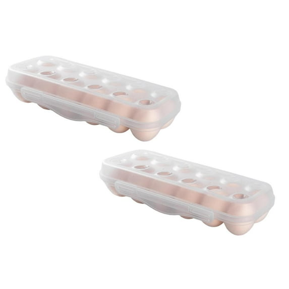 Clearance Food Storage under $7 Egg Storage Box | Stackable Egg Rack In Refrigerator Transparent Anti Collision Opening