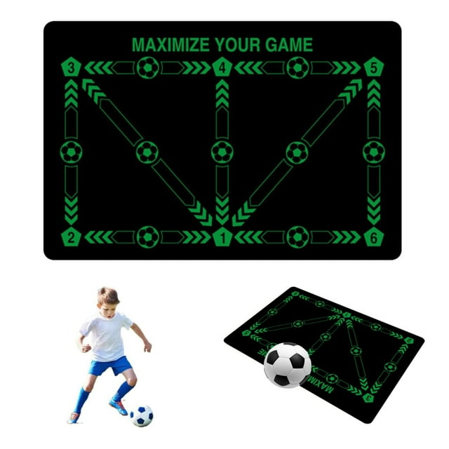 Football Footstep Training Mat,Non-Slip Shock Dribble Silent Soccer Sports Mat,Rubber Dribble Training Mat,Football Agility Training Equipment For