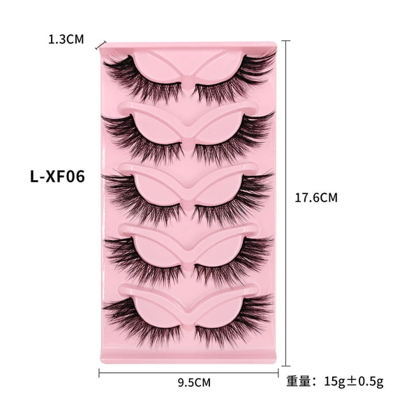 Clearance Fox Eye Cat Eye Winged False Lashes, Wispy Extended Outer Corner Faux Mink Strip Eyelashes
