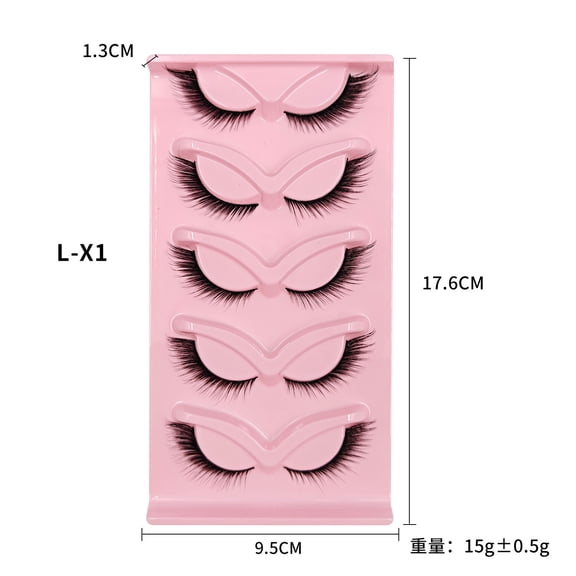 Clearance Fox Eye Cat Eye Winged False Lashes, Wispy Extended Outer Corner Faux Mink Strip Eyelashes