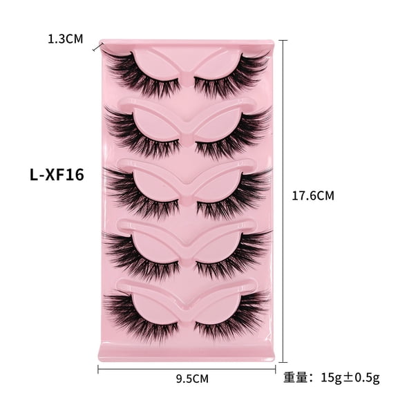 Clearance Fox Eye Cat Eye Winged False Lashes, Wispy Extended Outer Corner Faux Mink Strip Eyelashes