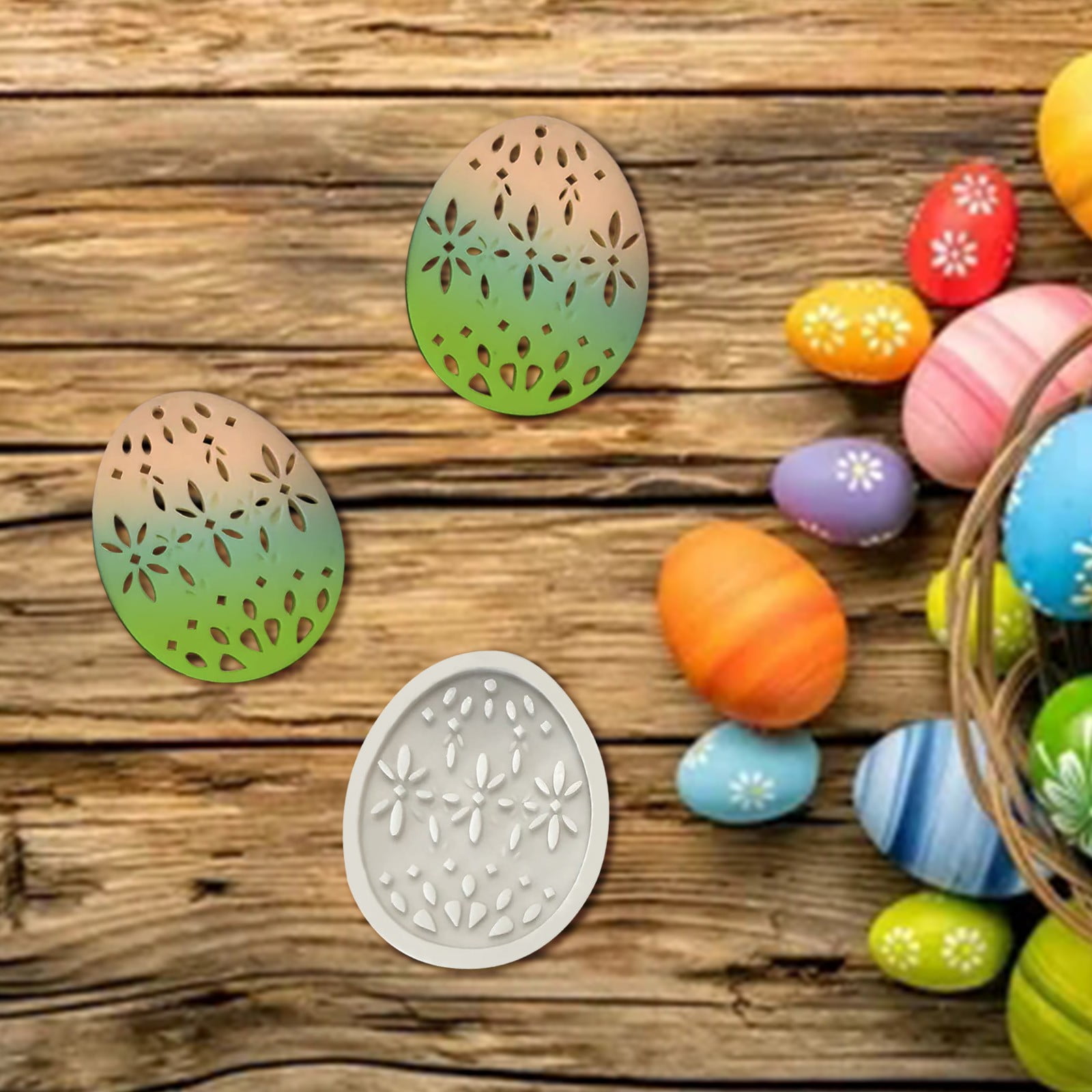 Clearance！Frehsky Silicone Molds Diy Easter Eggs Fondant Chocolate Cake