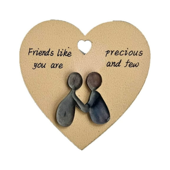 Clearance!Friend Christmas Ornaments Wooden Hanging Heart Friendship Plaque Christmas Friend Gifts Craft Good Friends are Like Stars Sign Thank You Gifts for Christmas Tree Decorations (3 Inch)