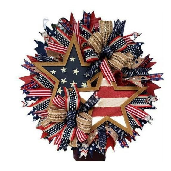 Clearance!Front Door Wreath, Home Decor, Patriotic Independence Day Wreath, Memorial Day Wreaths For Front Door, 4th of July Wreath, Festival Celebration Farmhouse Wreaths