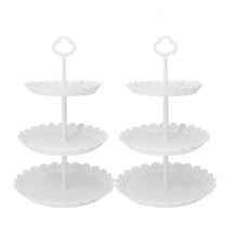 Clearance Fruit Plate under $10,2 Pcs 3 Tier Cupcake Stand Fruit Plate Cakes For Wedding Home Birthday Tea Party Serving Platter(White)