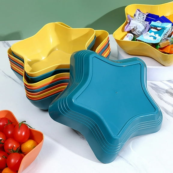 Clearance Fruit Plate under $5,Five Pointed Star Shaped Bowl Plastic Small Serving Bowl For Dessert Snack Ice Or Dessert Bowl