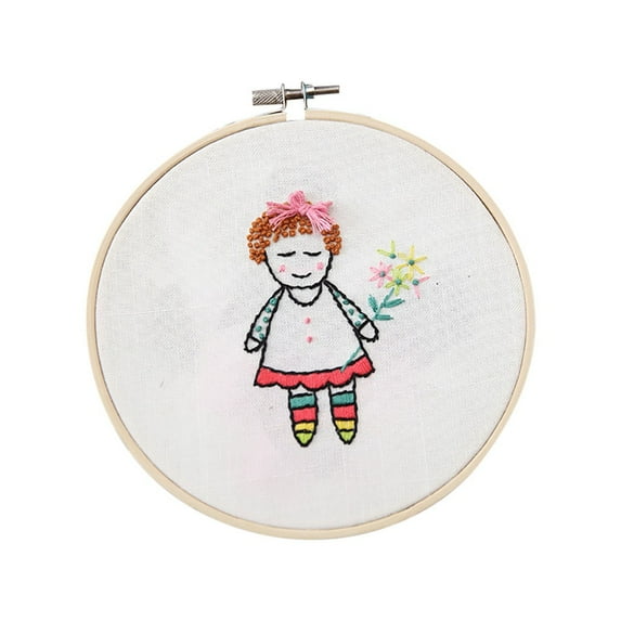 Clearance! Full Range of Embroidery Cross Stitch Stamped Embroidery Cloth With Floral Kit