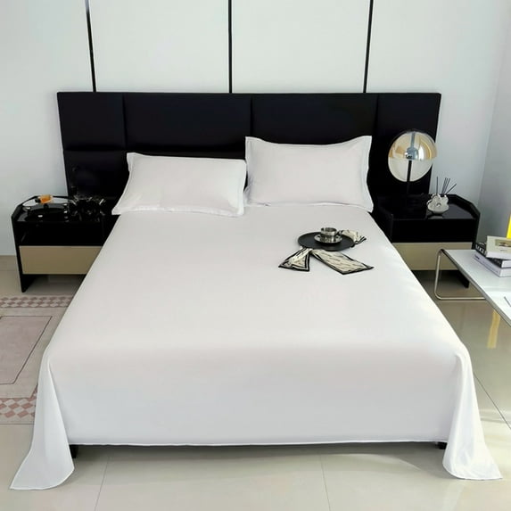 Clearance! Soft Skin-Friendly Polyester Bed Sheet, Solid Color, Machine Washable, Comfortable, Breathable, Non-Fading, Multiple Sizes and Colors, Perfect for Bedroom, Easy to Maintain and Clean WH