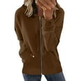 thumbnail image 1 of Full Zip Hoodies for Women Zipper Open Front Fleece Lined Jacket Hooded Coats Cardigan Plain Oversized Sweatshirts with Pocket Trendy School Casual Jackets, 1 of 4
