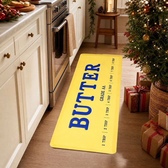 Clearance! Funny Butter Kitchen Mat, Diatomite Rubber Floor Rug for Sink Counter, Non Slip Quick Dry Kitchen Foot Mat (40x120cm/15.75x47.24in)