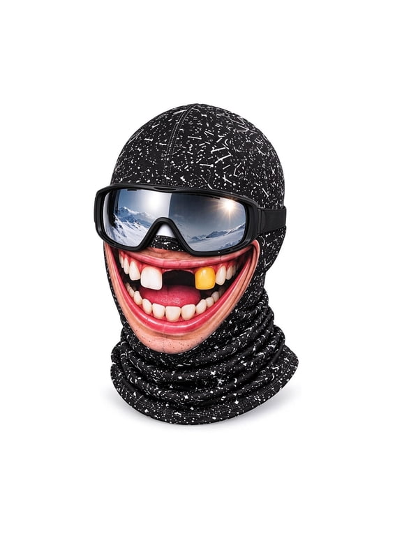 Clearance! Funny Ski Mask, Funny Realistic Face Printed Balaclava, Winter Windproof Warm Headwea, Funny Gift (M)