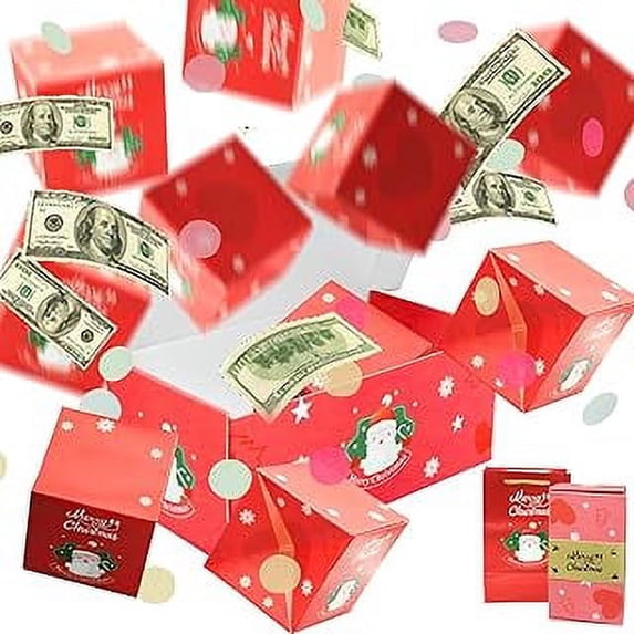 Funoio Box,Funoio Surprise Box Gift Box,Pop Out Money Gift Box,Pop Up Money Box for Cash Gift,Seeroze Surprise Gift Box Christmas,Joyjoyset - Surprise Gift Box Set (Snowman,10 Pages)