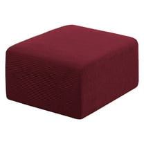 Clearance Furniture Protection under $10,Square Ottoman Ottoman Slipcovers Folding Storage Stool Furniture Protector Form Fit With Elastic Bottom High Spandex Small Checks Fabric Wine Red
