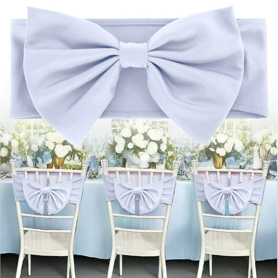 Clearance Furniture Protection under $10,Wedding Chair Decor Tulle Chair With Bow & Flower For Reception Banquet Backrest Decoration Elegant Aisle Seating Decorations