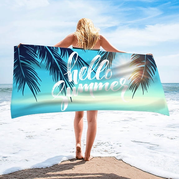 Fwttom Microfiber Beach Towel, Colorful Fast Drying Sand Free Beach Towels Oversized, Super Lightweight Bath Towels for Swimming Pool, Camping Essentials and Beach Essentials
