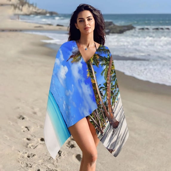 Fwttom Microfiber Beach Towel, Colorful Fast Drying Sand Free Beach Towels Oversized, Super Lightweight Bath Towels for Swimming Pool, Camping Essentials and Beach Essentials