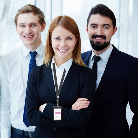 Clearance GLLCBF Badge Holder Work ID Card Holder Double-sided Transparent Student ID Employee Work Card 10 PC