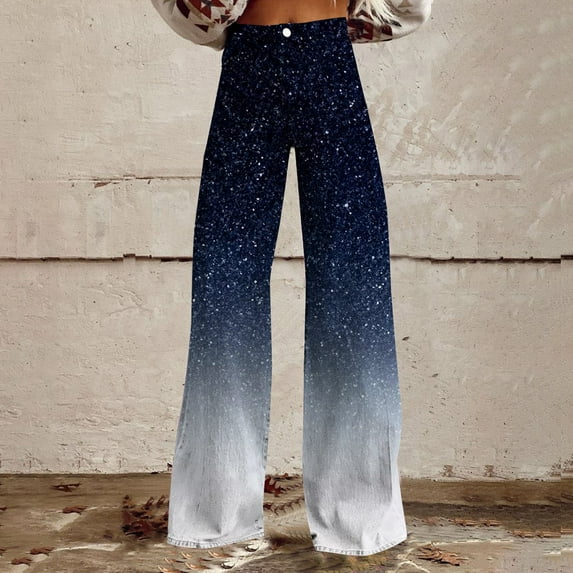 Clearance! GZWYHT Baggy Jeans For Woman Straight Leg Jeans For Women Jeans For Women Straight Leg Jeans For Women Wide Leg Jeans Woman Black L Clearance!