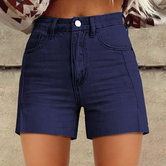 Clearance! GZWYHT Jean Shorts for Women Stretchy Jean Shorts For Women Ripped Jean Shorts Denim Shorts Women Women's High Waisted Denim Shorts Blue 2XL Clearance!