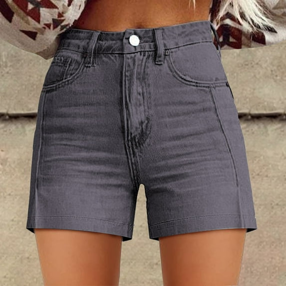 Clearance! GZWYHT Jean Shorts for Women Stretchy Jean Shorts For Women Ripped Jean Shorts Denim Shorts Women Women's High Waisted Denim Shorts Blue XL Clearance!