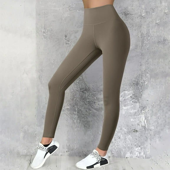 Clearance！ GZWYHT Leggings For Women Leggings For Women Tummy Control Workout Pants Women Tummy Control Leggings For Women Yoga Pants Brown 2XL Clearance！
