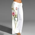 thumbnail image 1 of Clearance！ GZWYHT Linen Pants For Women Wide Leg Linen Pants For Women High Waisted Palazzo Pants Lounge Pants Women Sweatpants Women Pink 3XL Clearance！, 1 of 3